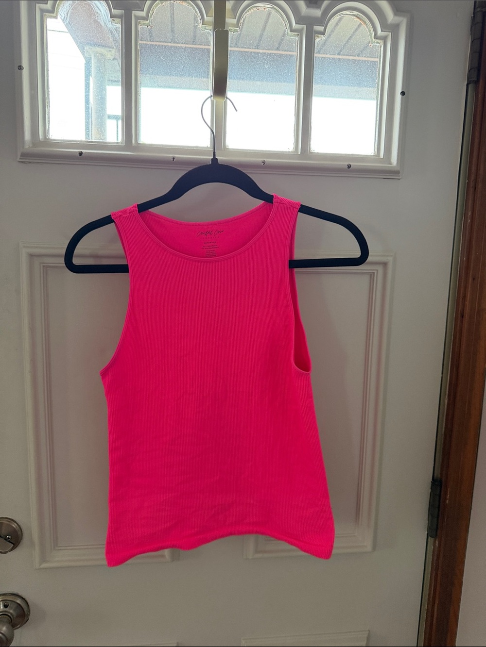 Women’s Neon Pink Ribbed Tank Top
